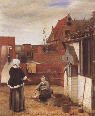 A Woman and her Maid in a Coutyard (mk08)